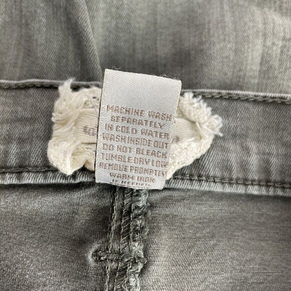 Altar'd State High Rise Skinny Jeans Womens Size 29/9 Exposed Button Fly Green - Picture 7 of 7